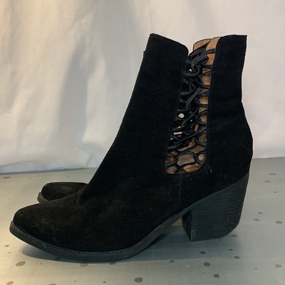 Like New Jeffrey Campbell - Dubois Bootie, Black Distressed Suede - Picture 3 of 8